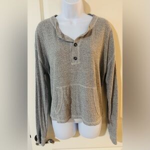 Abercrombie & Fitch Charcoal Henley Sweater